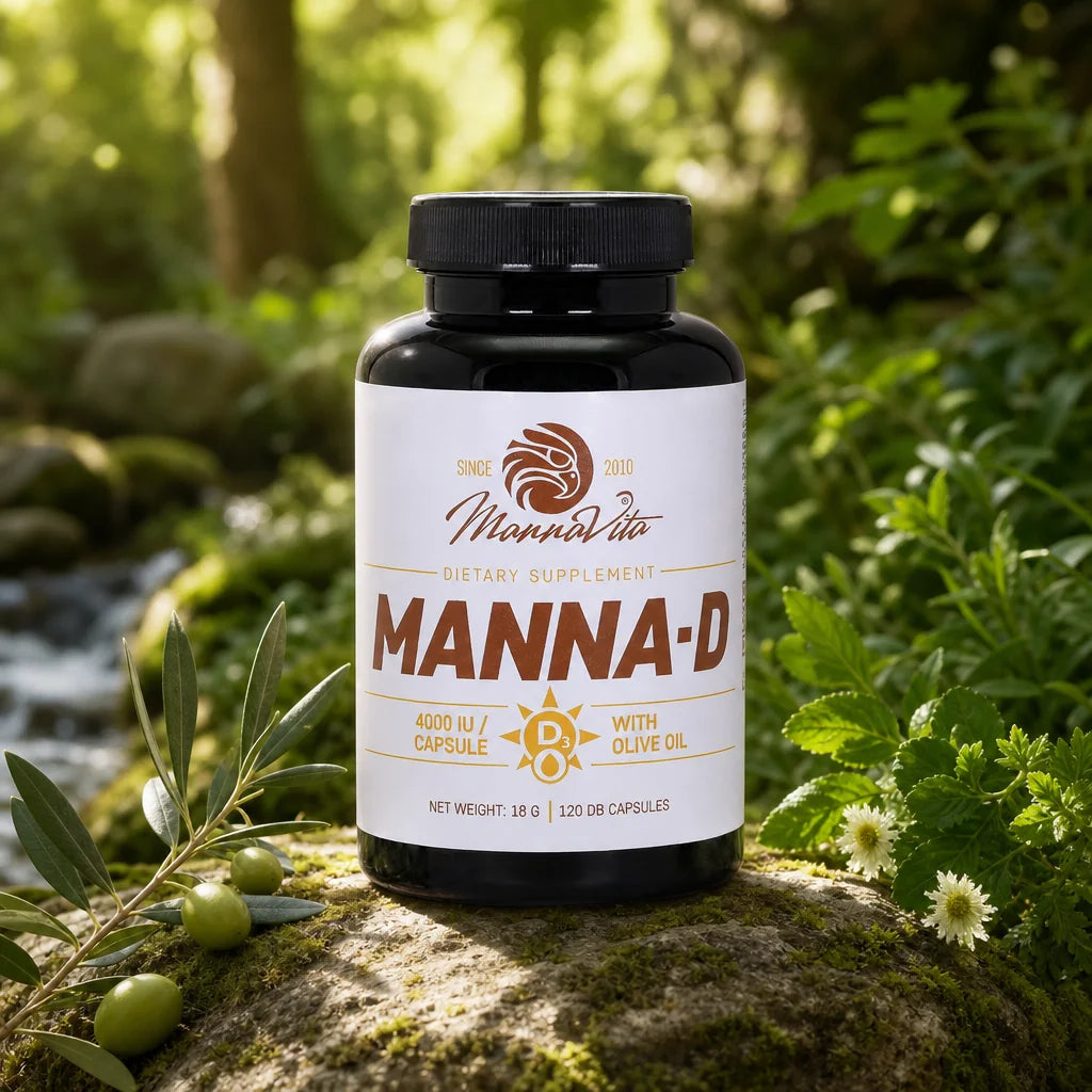 MANNA-D • Vitamina D3 en aceite de oliva 4000 UI • 120 cápsulas