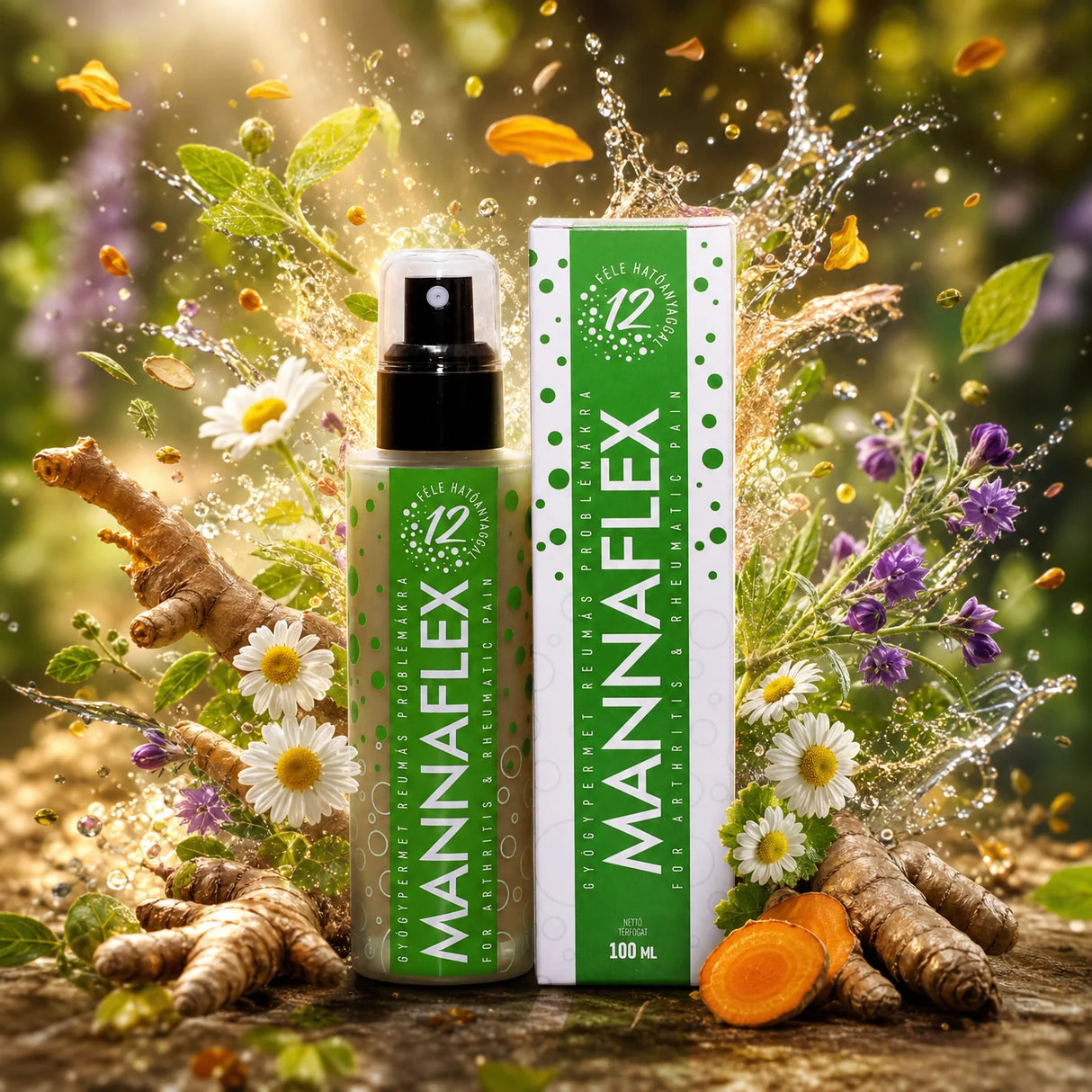 MANNAFLEX • Spray curativo para alivio del dolor en Articulaciones y Músculos • 100ml