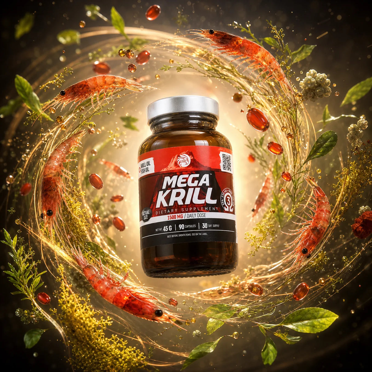 MegaKRILL 1500 mg aceite de krill + aceite de pescado • 90 cápsulas