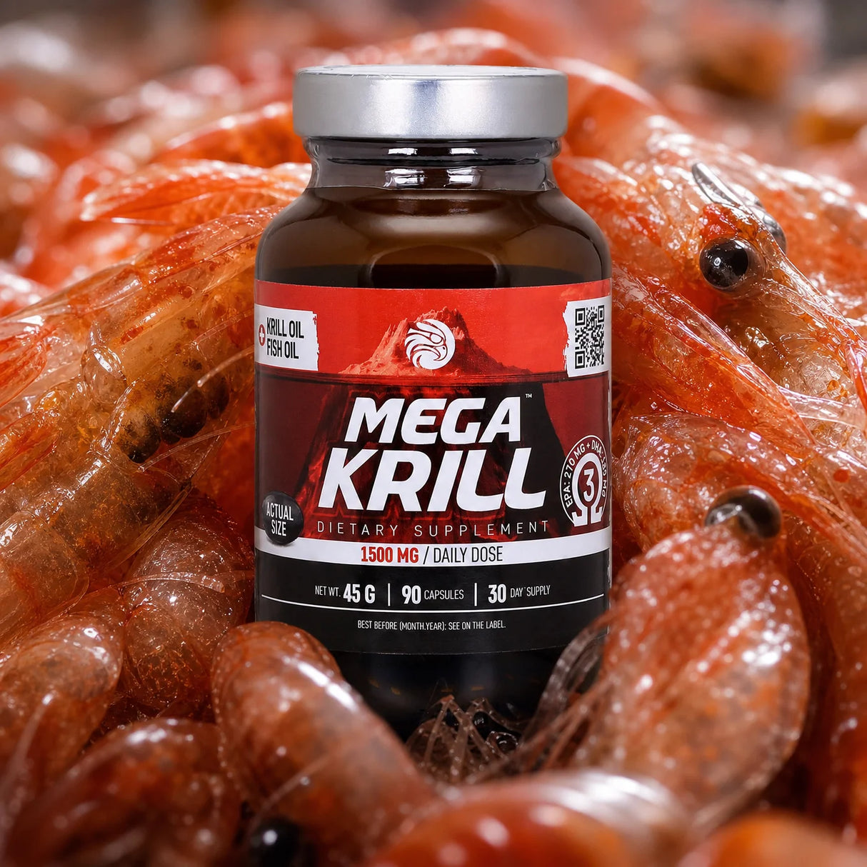 MegaKRILL 1500 mg aceite de krill + aceite de pescado • 90 cápsulas