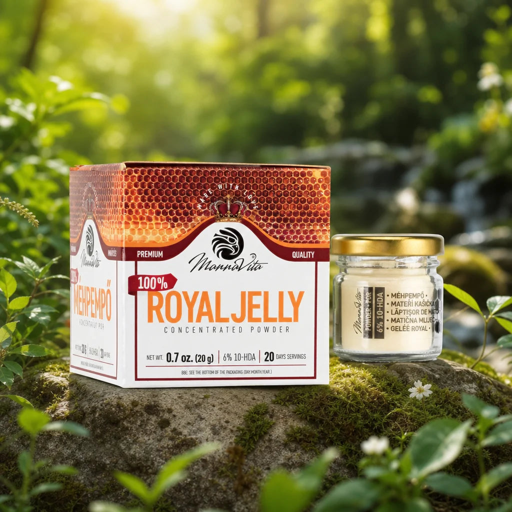 Polvo de Jalea Real Concentrada, con 6% de contenido de 10-HDA • 20g