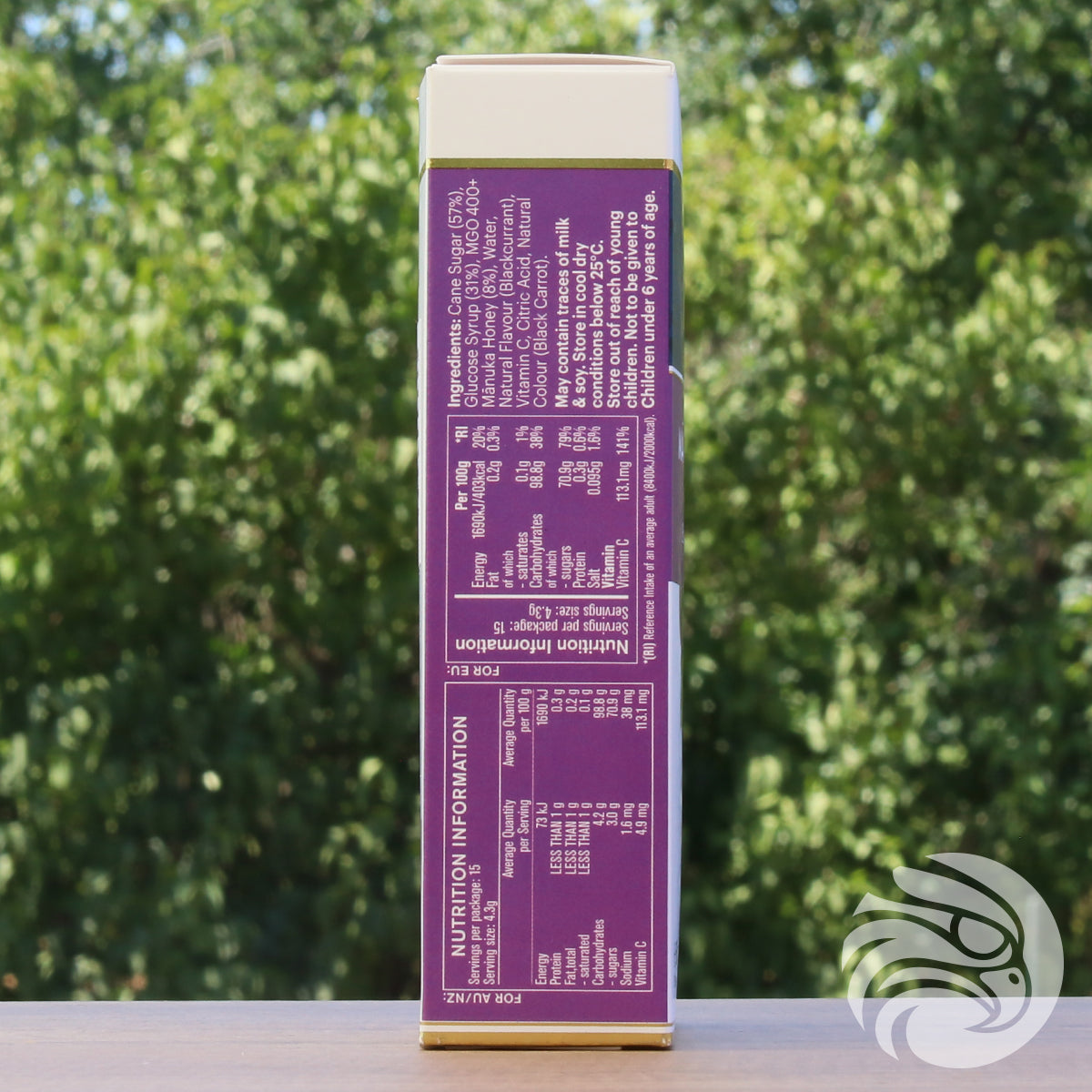 Pastillas de miel de manuka con grosella negra • 15 uds.