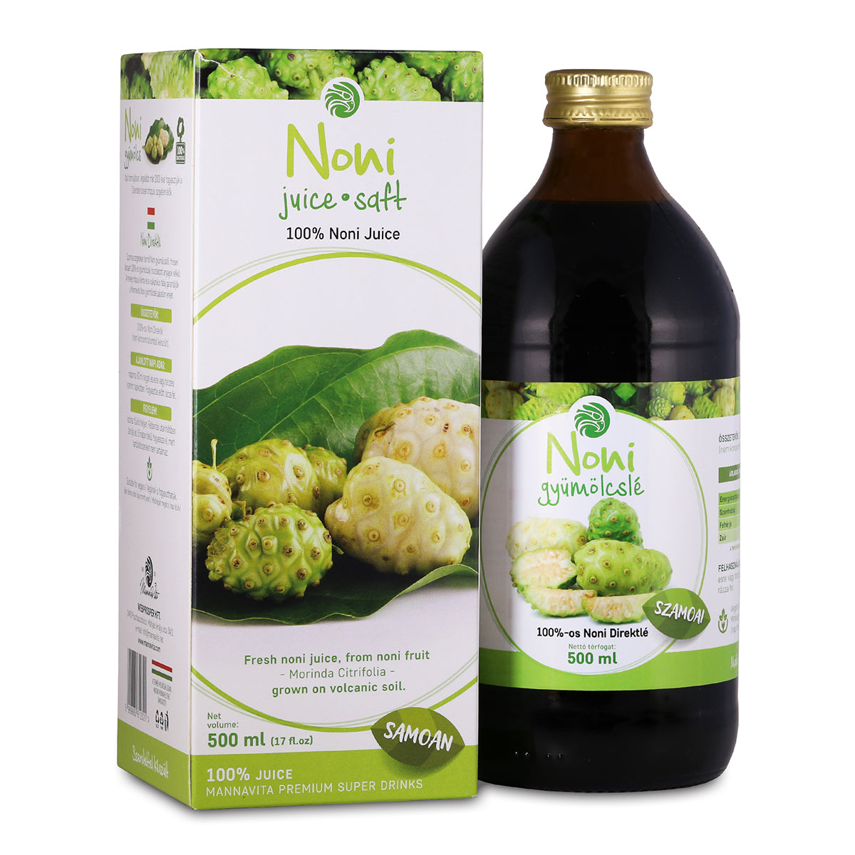 Mannavita Noni 100% jugo puro prensado • 500 ml