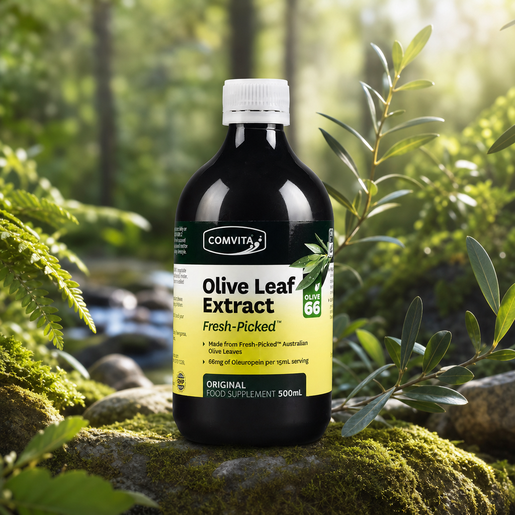 Extracto líquido de hoja de olivo Comvita • 500 ml