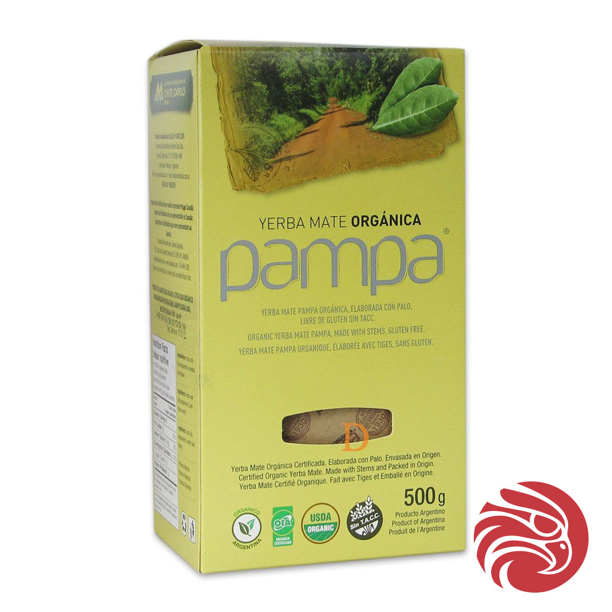 Té de yerba mate orgánica Pampa • Elaborado con palo • 500 g