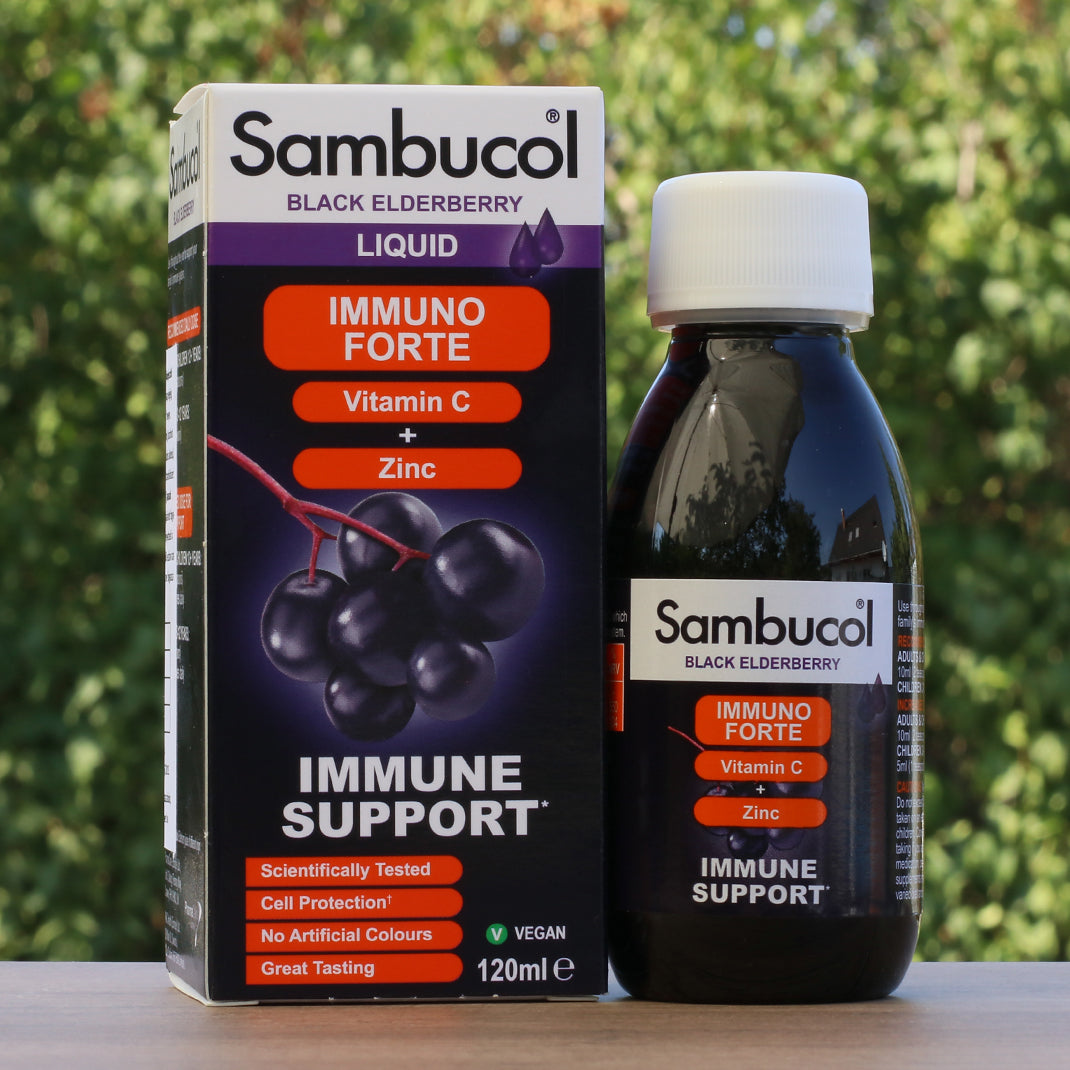 Jarabe de saúco negro Sambucol, Immuno Forte • 120 ml