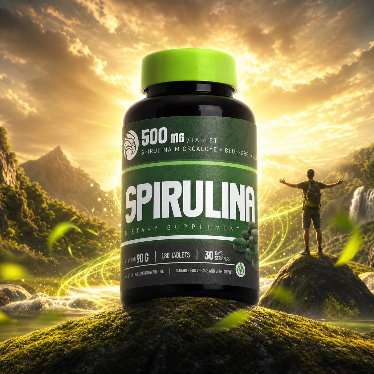 Mannavita • Tabletas de Spirulina 500 mg • 180 uds.