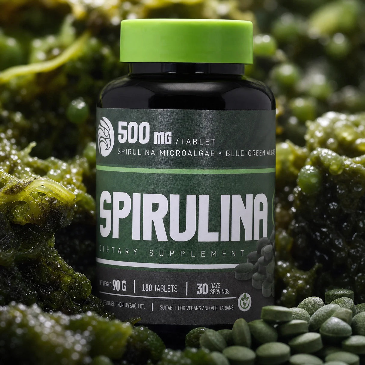 Mannavita • Tabletas de Spirulina 500 mg • 180 uds.