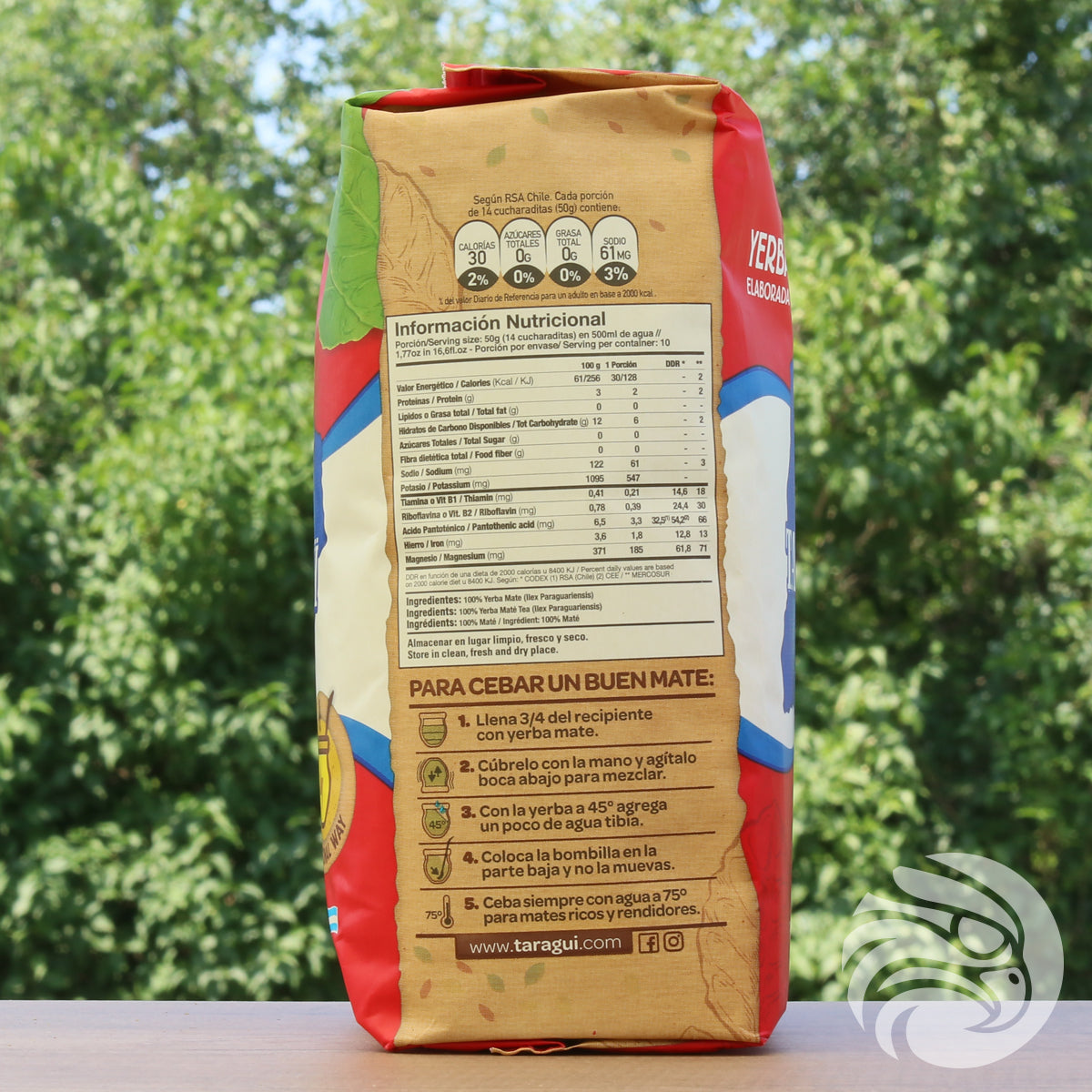 Yerba mate Taragüi • Elaborada con palo • 500 g