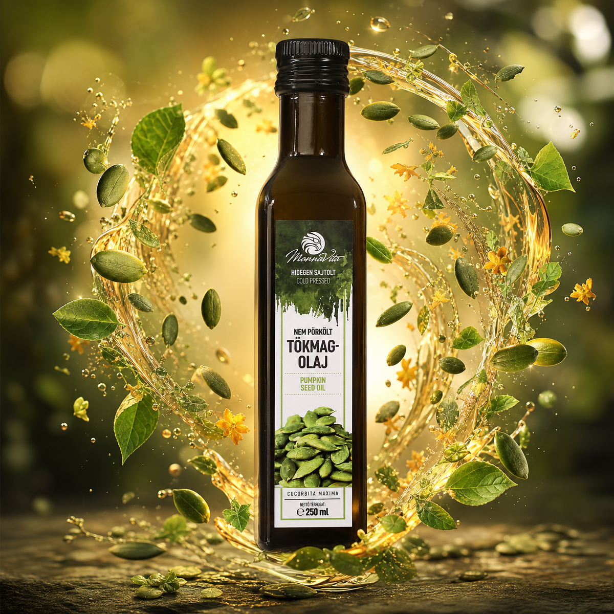 Aceite de semilla de calabaza húngaro prensado en frío Mannavita • 250 ml