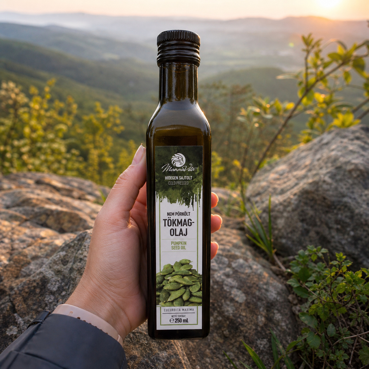 Aceite de semilla de calabaza húngaro prensado en frío Mannavita • 250 ml