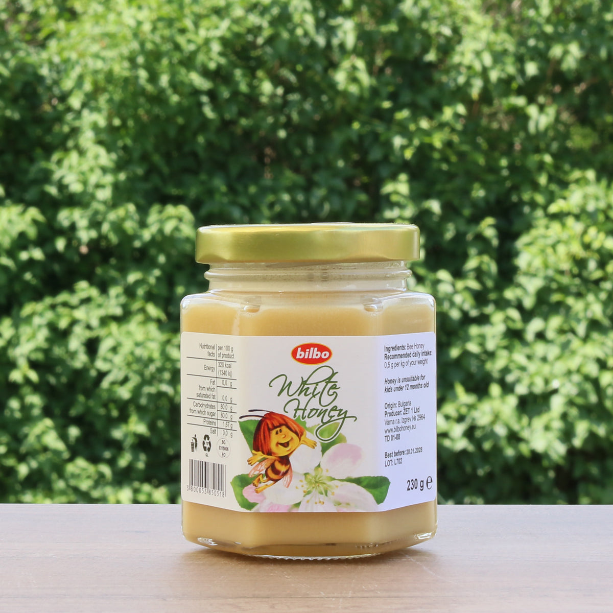 Bilbo miel blanca cruda • 230 g